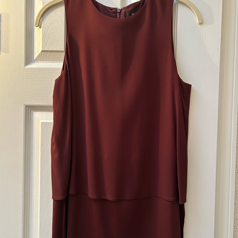 Theory Sleeveless Burgundy Midi Dress